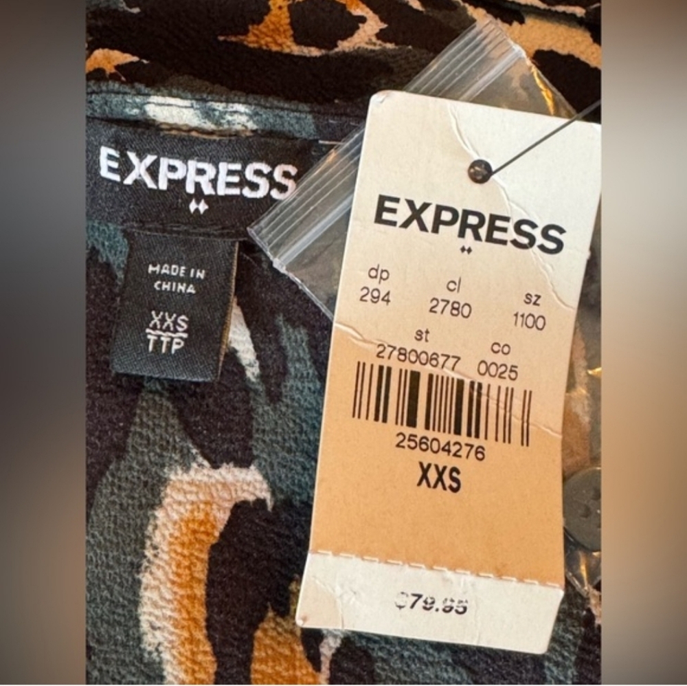 Express Animal Print Long Sleeve Dress - Picture 7 of 8